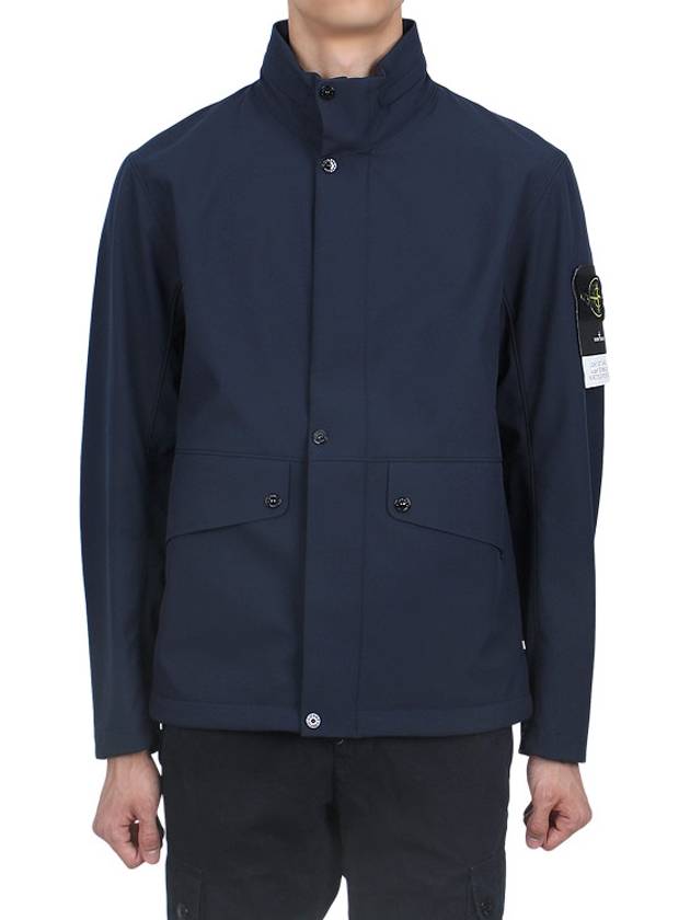 Logo Light Soft Shell Jacket Navy - STONE ISLAND - BALAAN 3