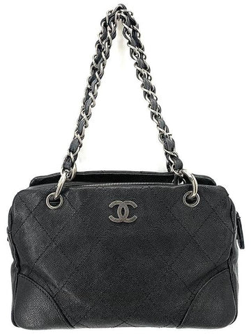 Caviar silver logo shoulder bag - CHANEL - BALAAN 1