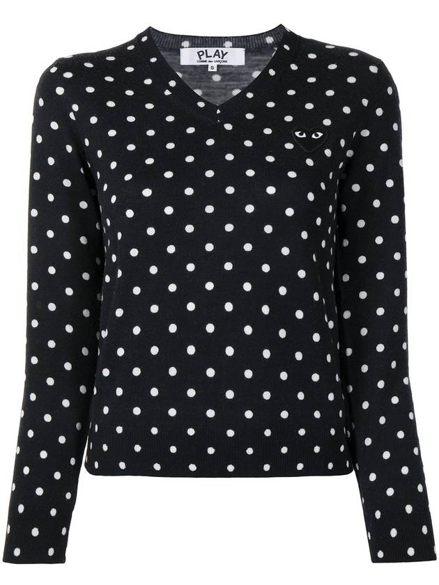 Polka Dot Print Knit Top Black - COMME DES GARCONS PLAY - BALAAN.