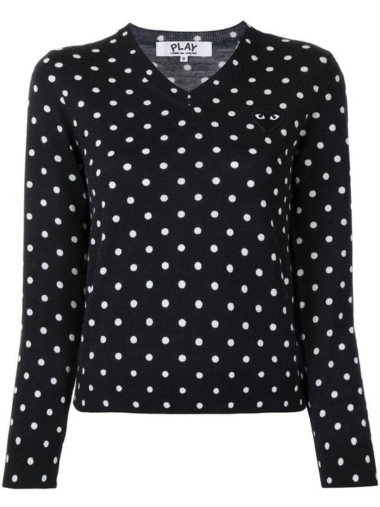 Polka Dot Print Knit Top Black - COMME DES GARCONS PLAY - BALAAN 1