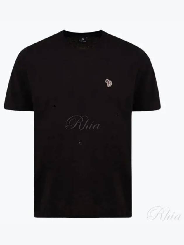 Zebra Logo Crew Neck Cotton Short Sleeve T-Shirt Black - PAUL SMITH - BALAAN 2