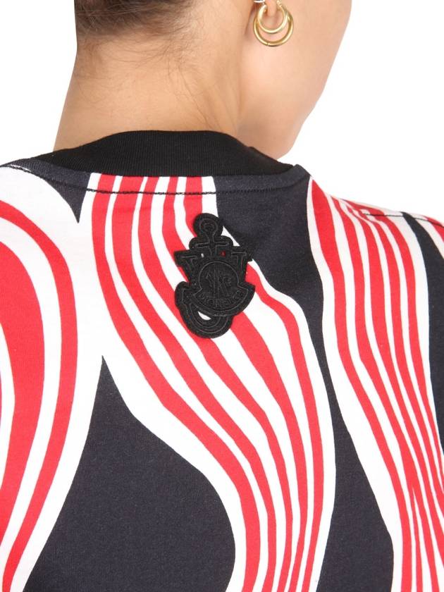 JW Anderson Red Printed Short Sleeve T-Shirt Black - MONCLER - BALAAN 9