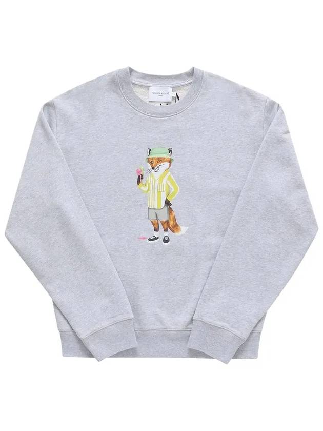 Dressed Fox Print Sweatshirt Light Grey Melange - MAISON KITSUNE - BALAAN 6