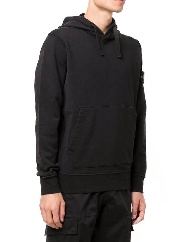 Waffen Patch Cotton Fleece Hoodie Black - STONE ISLAND - BALAAN 4