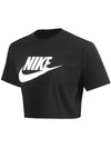 Women's Sportswear Essential Crop Short Sleeve T-Shirt Black - NIKE - BALAAN 3