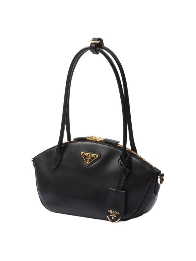 Small Leather Hand Shoulder Bag Black - PRADA - BALAAN 3