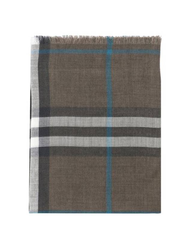 Check Reversible Wool Silk Scarf Dark Green - BURBERRY - BALAAN 1