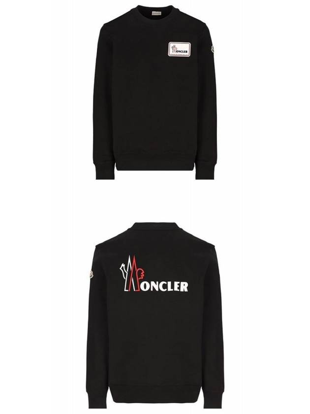 Logo Patch Cotton Sweatshirt Black - MONCLER - BALAAN 5