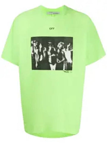 Men's Spray Arrow Oversized Short Sleeve T-Shirt Neon Green - OFF WHITE - BALAAN 1