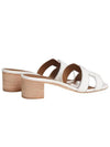 Oasis Calfskin Slipper Heels Blanc - HERMES - BALAAN 3