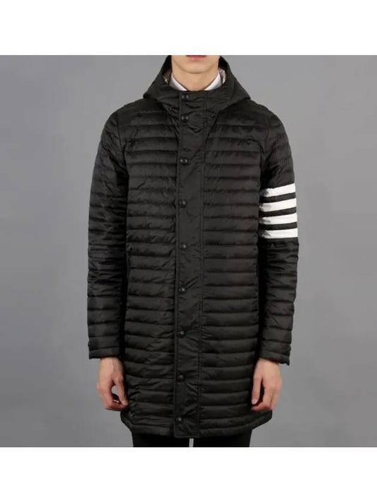 Men's 4 Bar Hooded Padding Black - THOM BROWNE - BALAAN 2