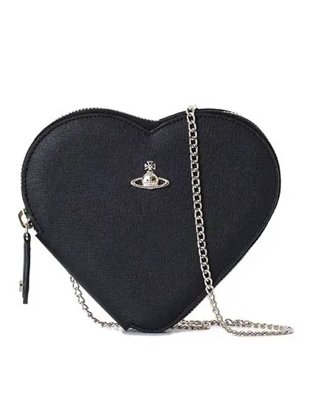 58010001W S000B N402 Vegan Biogreen Saffiano Heart Chain Cross Bag - VIVIENNE WESTWOOD - BALAAN 2