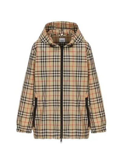 Check Hooded Jacket Archive Beige - BURBERRY - BALAAN 2