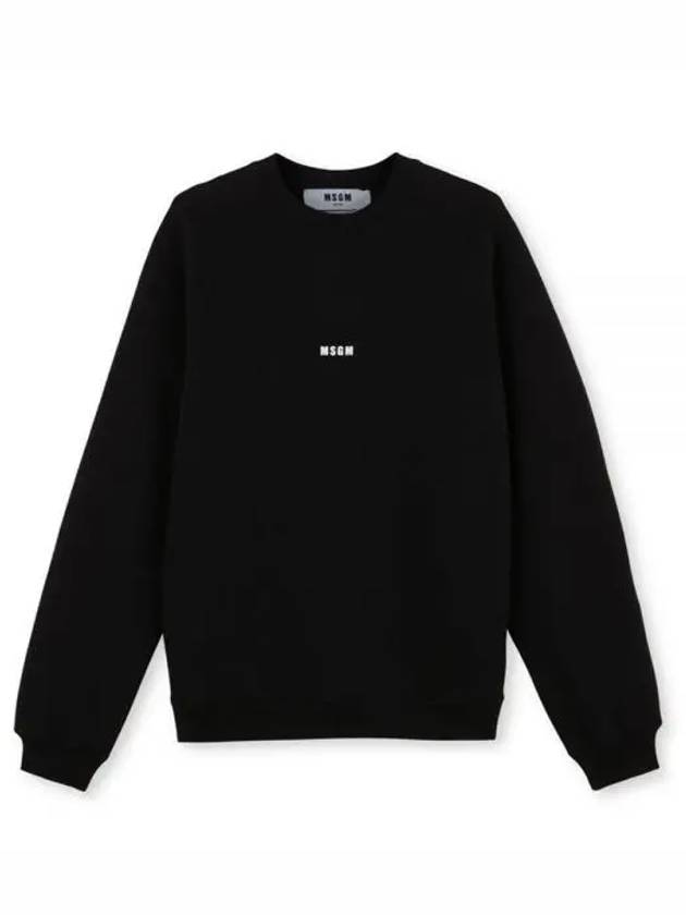 Micro Logo Print Cotton Sweatshirt Black - MSGM - BALAAN 2