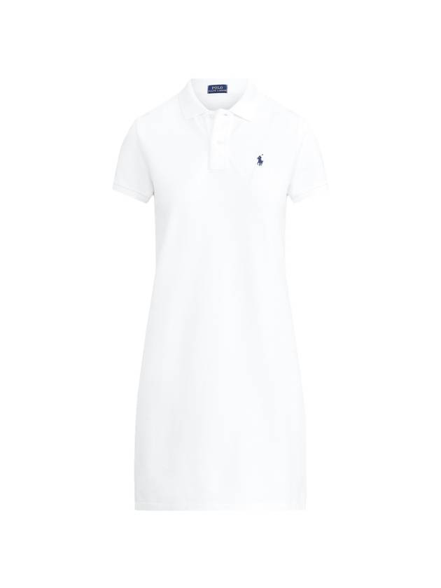 Embroidery Pony Logo Polo Midi Dress White - POLO RALPH LAUREN - BALAAN 1