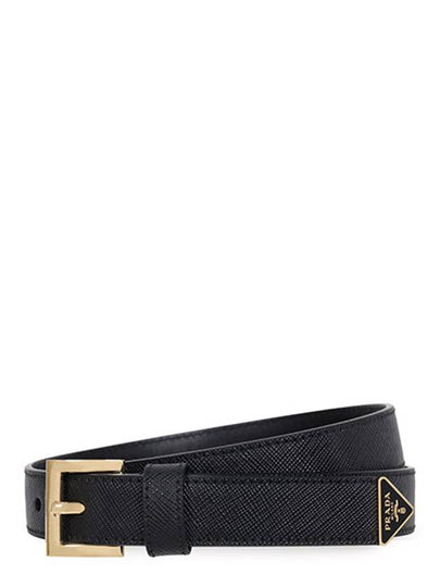 Saffiano Leather Belt Black - PRADA - BALAAN 2