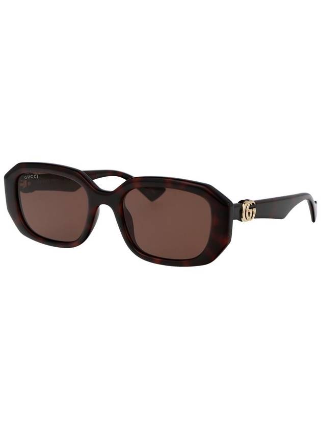 Eyewear Double G Geometric Frame Sunglasses Brown - GUCCI - BALAAN 3