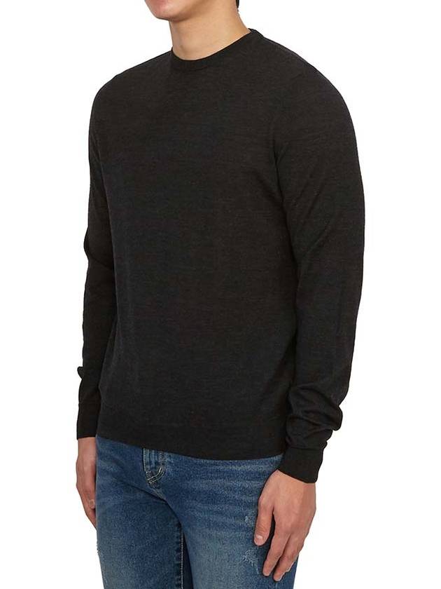 Men's Crew Neck Wool Knit Top Carbon - DRUMOHR - BALAAN 3