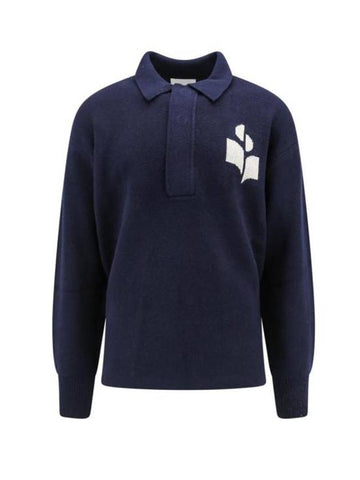 William Logo Polo Shirt Midnight - ISABEL MARANT - BALAAN 1