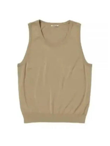 24 SUPER HIGH GAUGE COTTON KNIT TANK BEIGE A24ST03PD - AURALEE - BALAAN 1