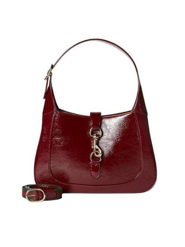 Jackie Small Patent Leather Shoulder Bag Bordeaux - GUCCI - BALAAN 1