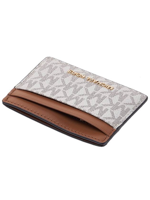 Jet Set Logo Plaque Card Wallet White - MICHAEL KORS - BALAAN 5