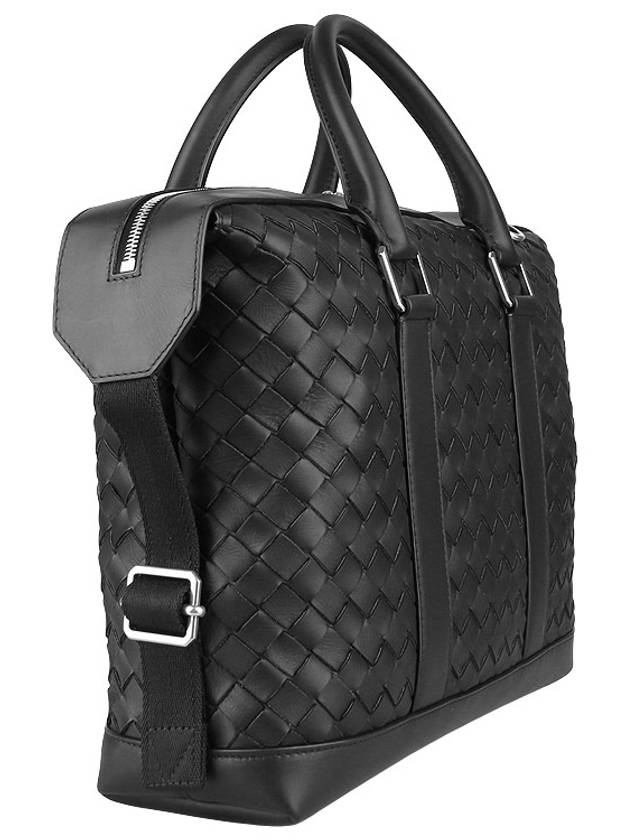 Classic Intrecciato Zipper Leather Brief Case Black - BOTTEGA VENETA - BALAAN 5