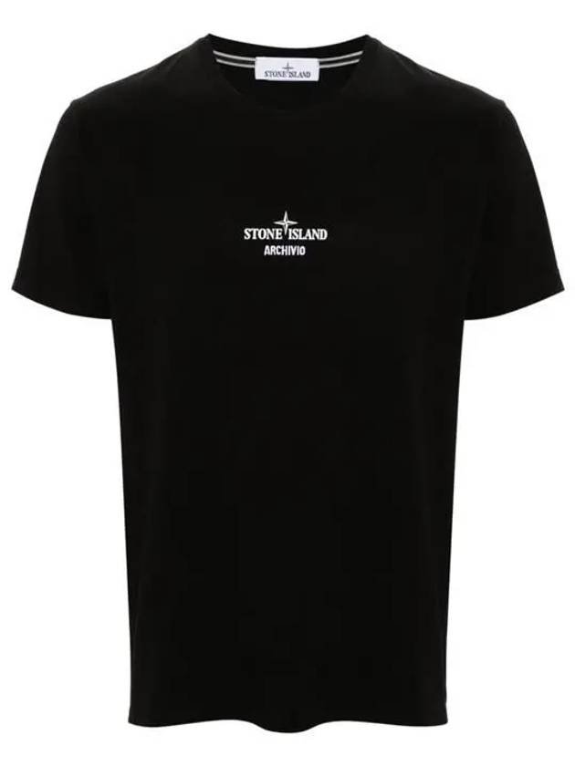 Archivio Cotton Short Sleeve T Shirt Black - STONE ISLAND - BALAAN 2