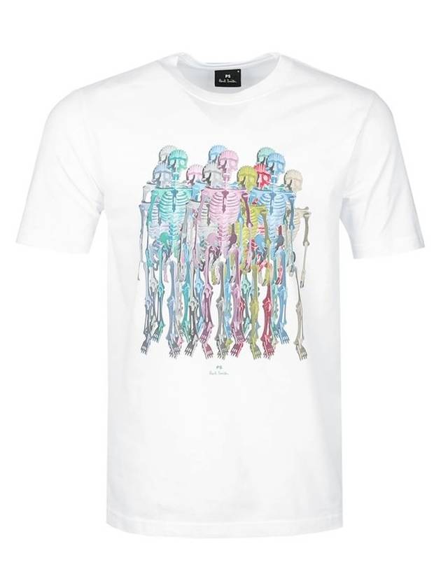 Color Skeleton Printing Short Sleeve T-Shirt White - PAUL SMITH - BALAAN 1