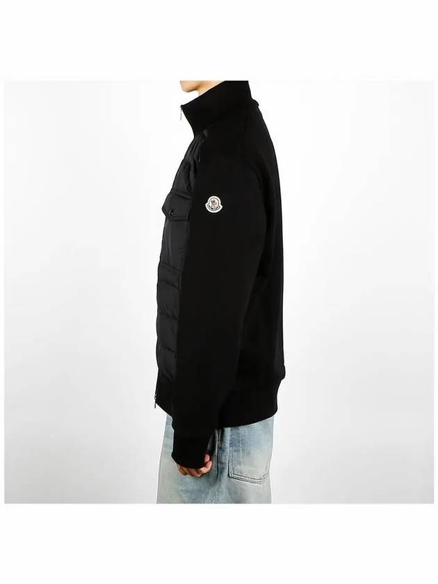 Logo Knit Padded Cardigan Black - MONCLER - BALAAN 4