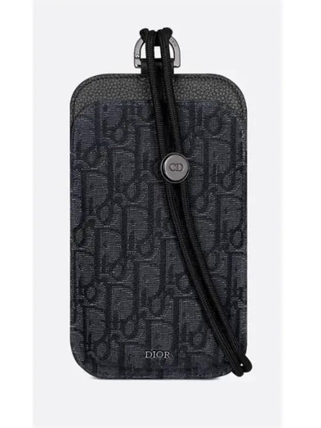 Oblique Jacquard Phone Pouch Black - DIOR - BALAAN 2