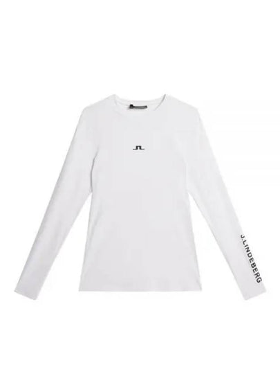 Women's Tekla Crew Neck Long Sleeve T-Shirt White - J.LINDEBERG - BALAAN 2