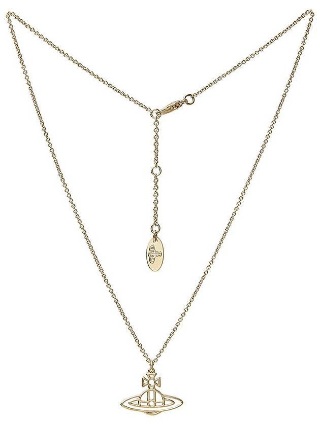 Women's Thin Line Short Flat ORB Pendant Necklace Gold - VIVIENNE WESTWOOD - BALAAN 3