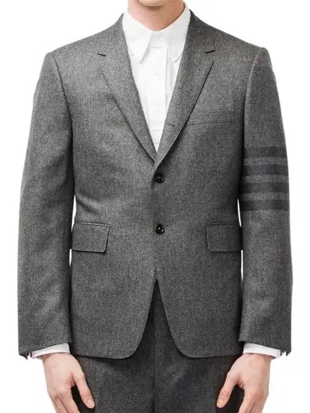 Men's Diagonal Armband Cashmere Flannel Classic Jacket Medium Grey - THOM BROWNE - BALAAN 3