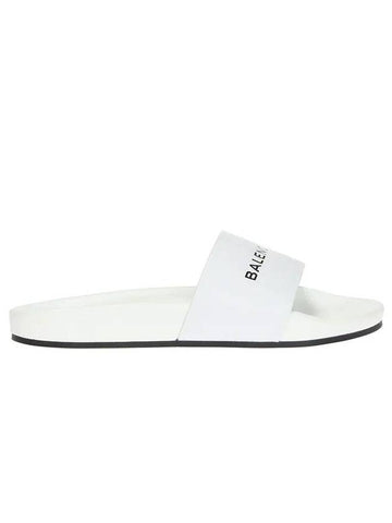 logo slippers white - BALENCIAGA - BALAAN.