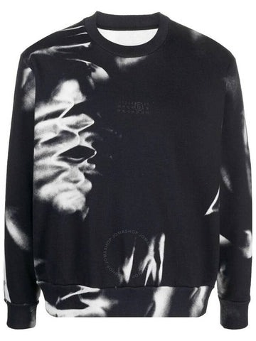 MM6 Ladies Black / White Abstract-Print Cotton Sweatshirt, Size X-Small - MAISON MARGIELA - BALAAN 1