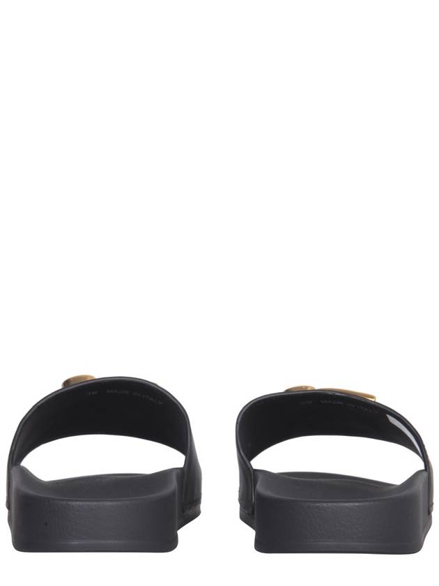 Women’s Metal Logo Slippers Black - DSQUARED2 - BALAAN 4