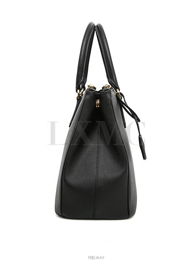 Galleria Saffiano Double Zipper Tote Bag Large Black 1BA274 - PRADA - BALAAN 3