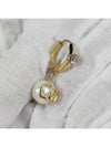 V Logo Pearl Drop Earrings Gold - VALENTINO - BALAAN 9