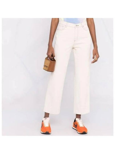 High Waist Cropped Straight Jeans White - A.P.C. - BALAAN 2