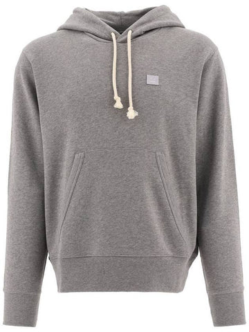 Face Patch Cotton Hoodie Grey - ACNE STUDIOS - BALAAN 1