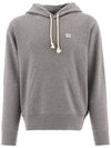 Face Patch Cotton Hoodie Grey - ACNE STUDIOS - BALAAN 1