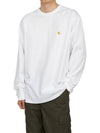 Men's Chase Mini Embroid Logo Long Sleeve T-Shirt White - CARHARTT WIP - BALAAN 6