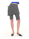 BIKER LAP SKIRT SHORTS CHARCOAL - ZIZEMUSEUM - BALAAN 2