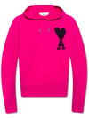 Jacquard Large Heart Logo Hood Pink - AMI - BALAAN 1