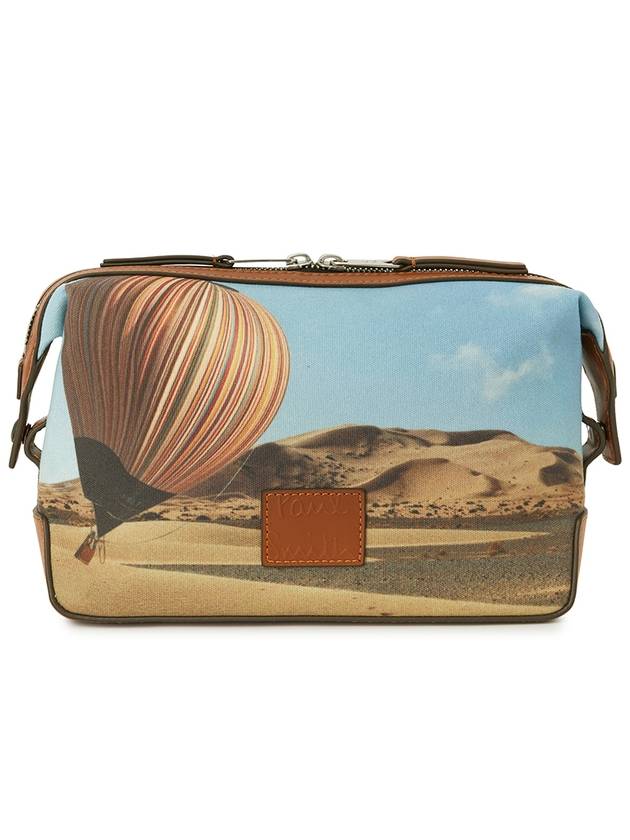 Men's Balloon Print Zippered Leather Clutch Bag - PAUL SMITH - BALAAN 2