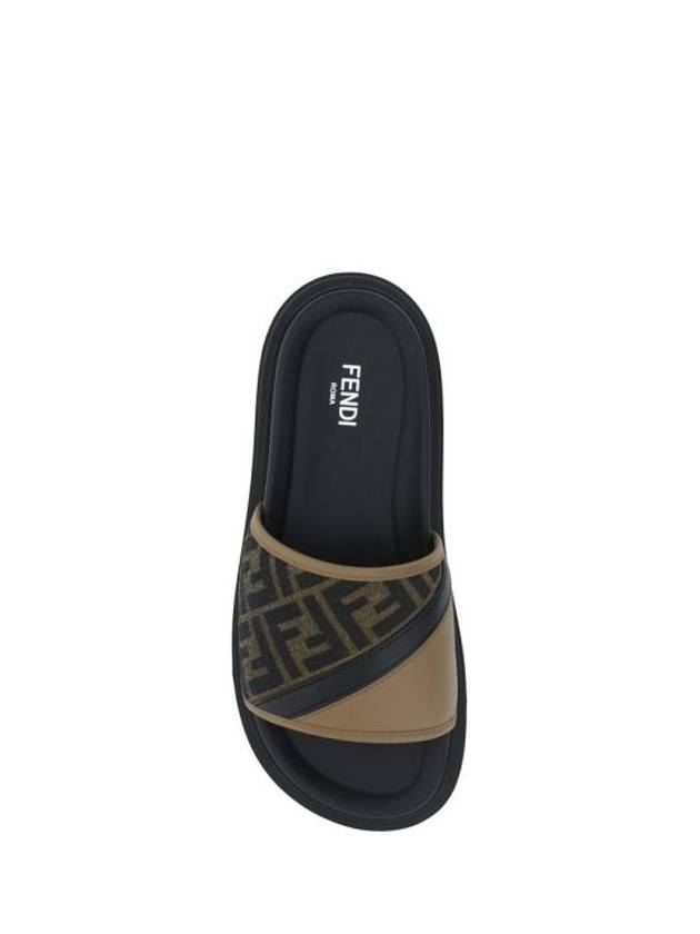 Diagonal Jacquard Slippers Brown - FENDI - BALAAN 5