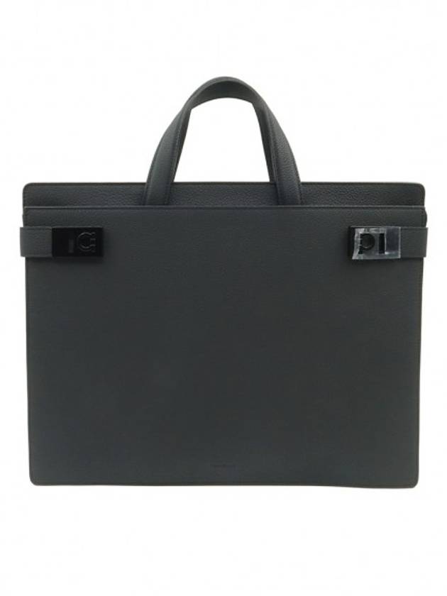 Men s Ferragamo 24 1258 Black Calfskin Gancini Buckle Briefcase gt Gangbuk used luxury goods - SALVATORE FERRAGAMO - BALAAN 1