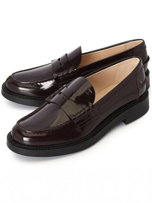 Women's Patent Leather Penny Loafers Burgundy - TOD'S - BALAAN 2