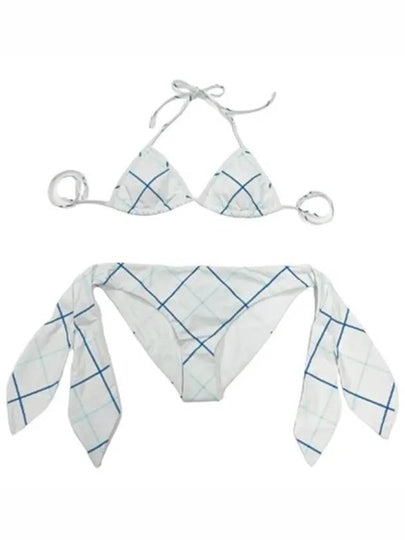 Check Tie Closure Bikini Set White - BURBERRY - BALAAN 2